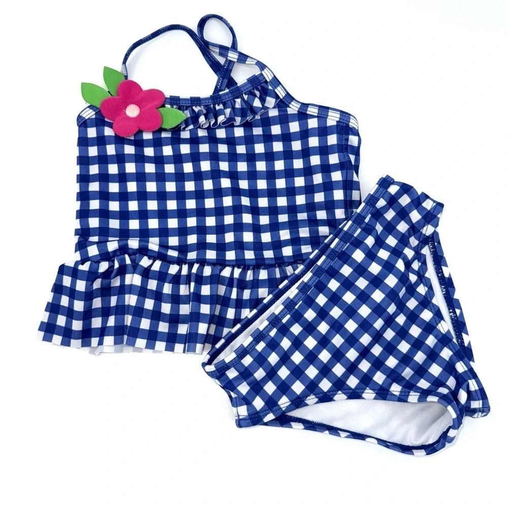 Gymboree Blue and White Toddler Girls Tankini Swimsuit